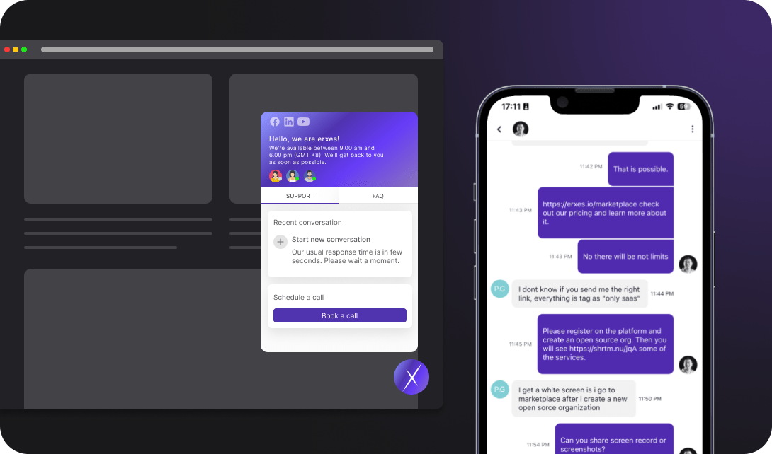 Real Time Chat Support